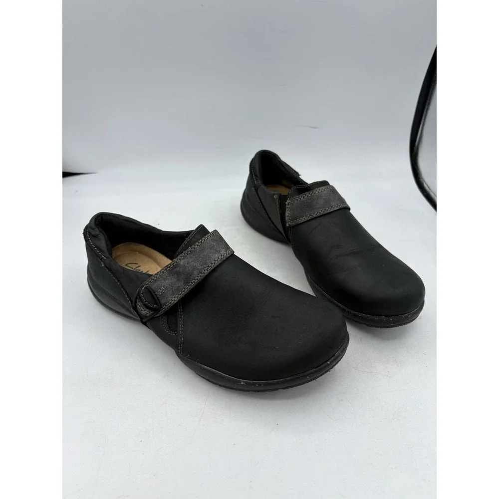 Clarks Collection Shoes Womens Size 8.5 M Comfort Roseville Dot Loafer Black
